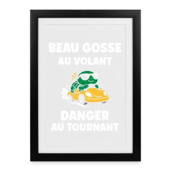 Humour j'ai mon permis de conduire - Affiche encadrée (27 × 37 cm) - noir - Devant