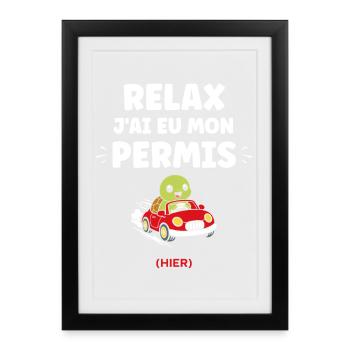 Driver's license humor - Framed poster (27 × 37 cm) - black - Front