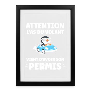 Driver's license humor - Framed poster (27 × 37 cm) - black - Front