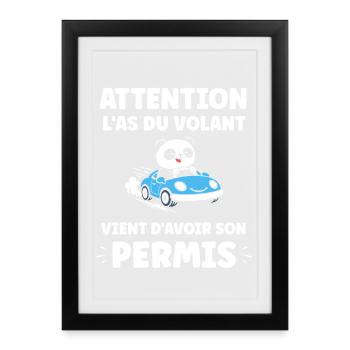 Driver's license humor - Framed poster (27 × 37 cm) - black - Front