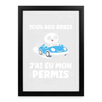 Driver's license humor - Framed poster (27 × 37 cm) - black - Front