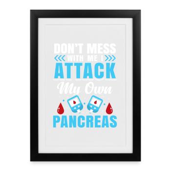 Diabète de type 1 - Affiche encadrée (27 × 37 cm) - noir - Devant