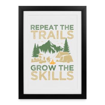 Chef scout Repeat The Trails Scout - Affiche encadrée (27 × 37 cm) - noir - Devant
