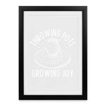 Pottery Artists Throwing Pots Pottery - Framed poster (27 × 37 cm) - black - Front