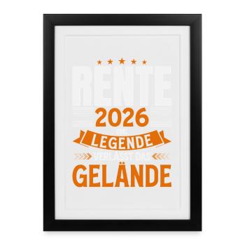 Retrait de pensionnaire 2026 Gift Man Retraite Drôle - Affiche encadrée (27 × 37 cm) - noir - Devant