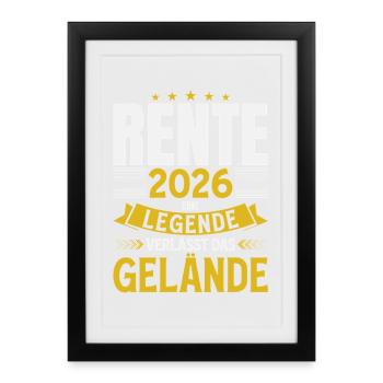 Pension Gift Man Pensioner Retirement 2026 Funny - Framed poster (27 × 37 cm) - black - Front