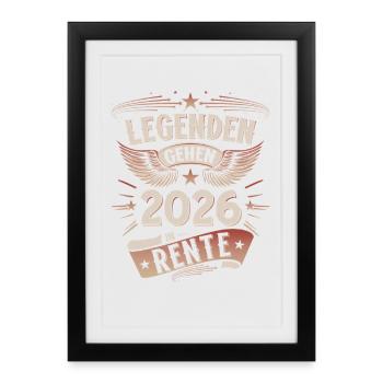 Pension de pensionnaire de l’homme à cadeaux de retraite 2026 Drôle - Affiche encadrée (27 × 37 cm) - noir - Devant