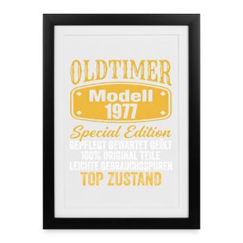 49th Birthday Classic Car Model 1977 - Framed poster (27 × 37 cm) - black - Front