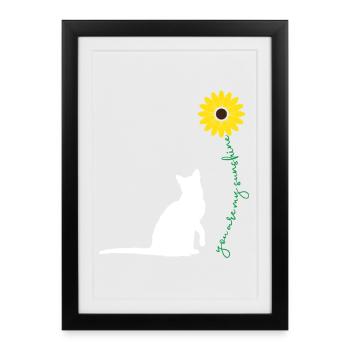 You Are My Sunshine Sunflower Script Floral Design - Framed poster (27 × 37 cm) - black - Front