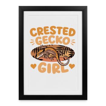 Gecko à crête reptile drôle - Affiche encadrée (27 × 37 cm) - noir - Devant