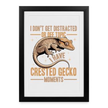 Gecko à crête reptile drôle - Affiche encadrée (27 × 37 cm) - noir - Devant