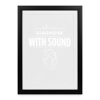 Cardiac Ultrasound Technician Echo Technician - Framed poster (27 × 37 cm) - black - Front