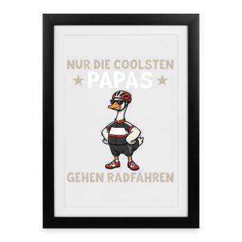 Bicycle Dad Goose - Cyclist Father's Day - Framed poster (27 × 37 cm) - black - Front