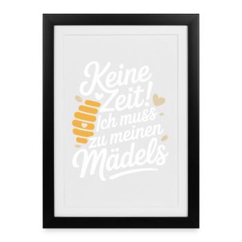 Bee No Time Girls apicultrice qui dit abeilles mellifères - Affiche encadrée (27 × 37 cm) - noir - Devant