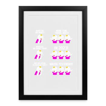 Time travel - Framed poster (27 × 37 cm) - black - Front