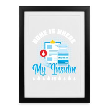 Diabète de type 1 - Affiche encadrée (27 × 37 cm) - noir - Devant