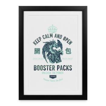 Keep Calm And Open Booster Packs Unleash The Power - Framed poster (27 × 37 cm) - black - Front