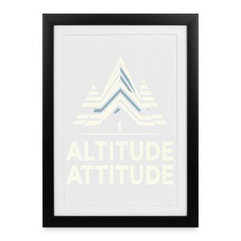 HIGHER ALTITUDE Berg Motiv - Gerahmtes Poster (27 × 37 cm) - Schwarz - Vorne