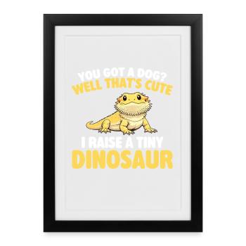 J’élève un petit dragon barbu dinosaure - Affiche encadrée (27 × 37 cm) - noir - Devant