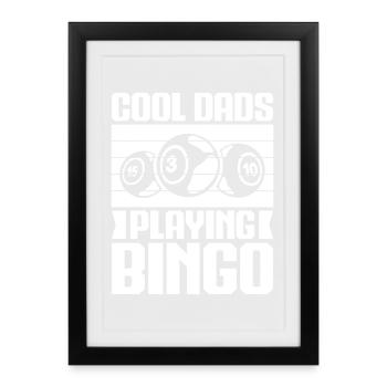 Bingo Player Cool Dads Playing Bingo - Gerahmtes Poster (27 × 37 cm) - Schwarz - Vorne