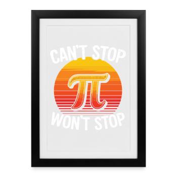 Pi Power Retro Sunset - Framed poster (27 × 37 cm) - black - Front