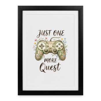 Encore une manette botanique Quest - Affiche encadrée (27 × 37 cm) - noir - Devant