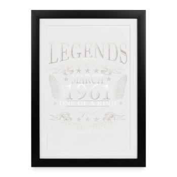 Birthday Ideas March 1961 Original March 1961 - Framed poster (27 × 37 cm) - black - Front
