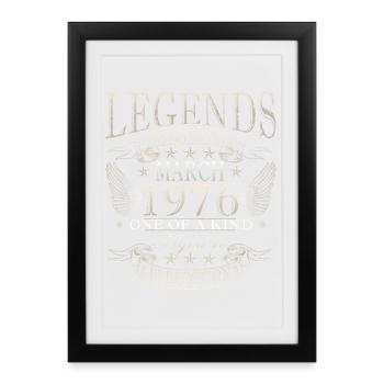 50. 50 Years Anniversary Limited Edition März 1976 - Gerahmtes Poster (27 × 37 cm) - Schwarz - Vorne
