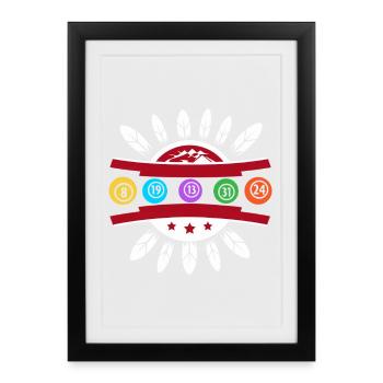 Bingo Bingo Amérindien - Affiche encadrée (27 × 37 cm) - noir - Devant