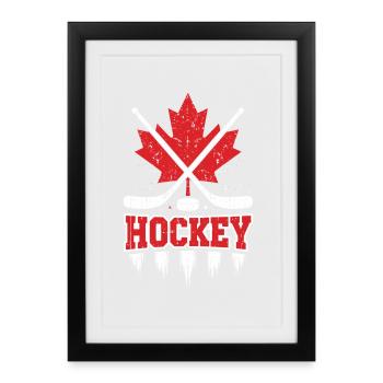 Hockey Maple Cross Logo - Framed poster (27 × 37 cm) - black - Front