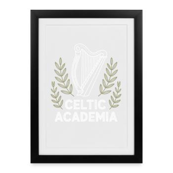 Celtic Academia Harp Emblem - Framed poster (27 × 37 cm) - black - Front