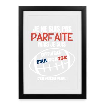 French Rugby Supporter Humor - Framed poster (27 × 37 cm) - black - Front