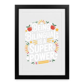 Foreign Language Sayings Funny Foreign Language Gift - Framed poster (27 × 37 cm) - black - Front