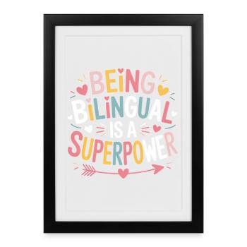 Foreign Language Sayings Funny Foreign Language Gift - Framed poster (27 × 37 cm) - black - Front