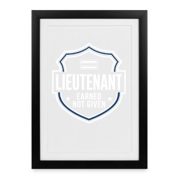 Lieutenant de police Lieutenant de police Grade de lieutenant - Affiche encadrée (27 × 37 cm) - noir - Devant