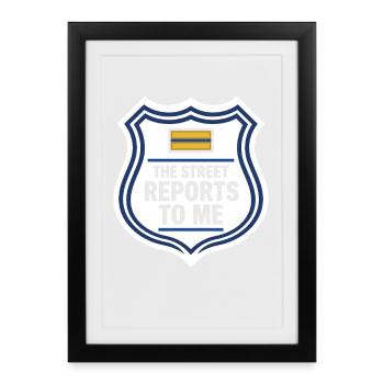 Lieutenant de police Lieutenant de police Grade de lieutenant - Affiche encadrée (27 × 37 cm) - noir - Devant