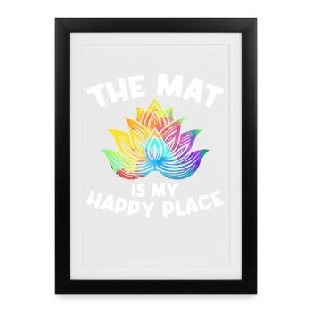 Yoga-Meditationstraining Yoga-Liebhaber-Yoga-Kurs - Gerahmtes Poster (27 × 37 cm) - Schwarz - Vorne