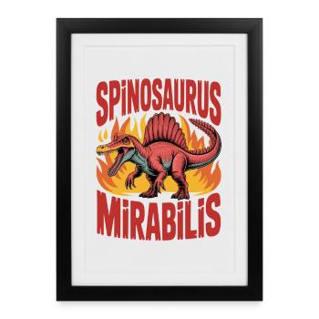 Découverte du nouveau Spinosaurus Mirabilis 2026 - Affiche encadrée (27 × 37 cm) - noir - Devant