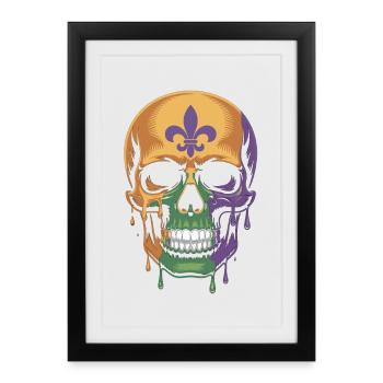 Mardi Gras Skull Shirt – Carnival - Framed poster (27 × 37 cm) - black - Front