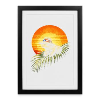 Grenouille boricua coqui de Porto Rico - Affiche encadrée (27 × 37 cm) - noir - Devant