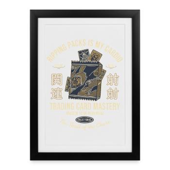 Déchirer des packs est ma maîtrise cardio des cartes à collectionner - Affiche encadrée (27 × 37 cm) - noir - Devant