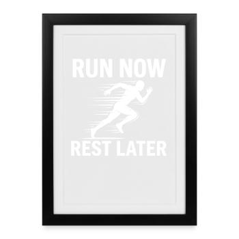 Motivation du maillot de course pour les joggers - Affiche encadrée (27 × 37 cm) - noir - Devant