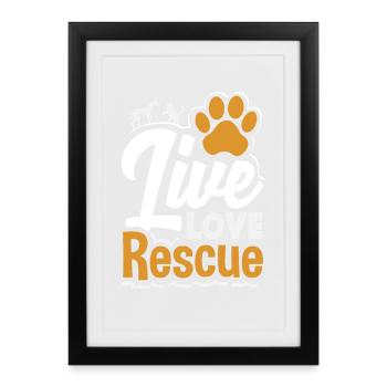 Famille d’accueil, adoption, bénévole, vie et amour, sauvetage animalier - Affiche encadrée (27 × 37 cm) - noir - Devant