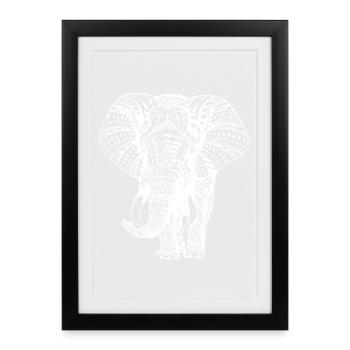 Elephant Trunk Africa Safari Wilderness Elephant - Framed poster (27 × 37 cm) - black - Front