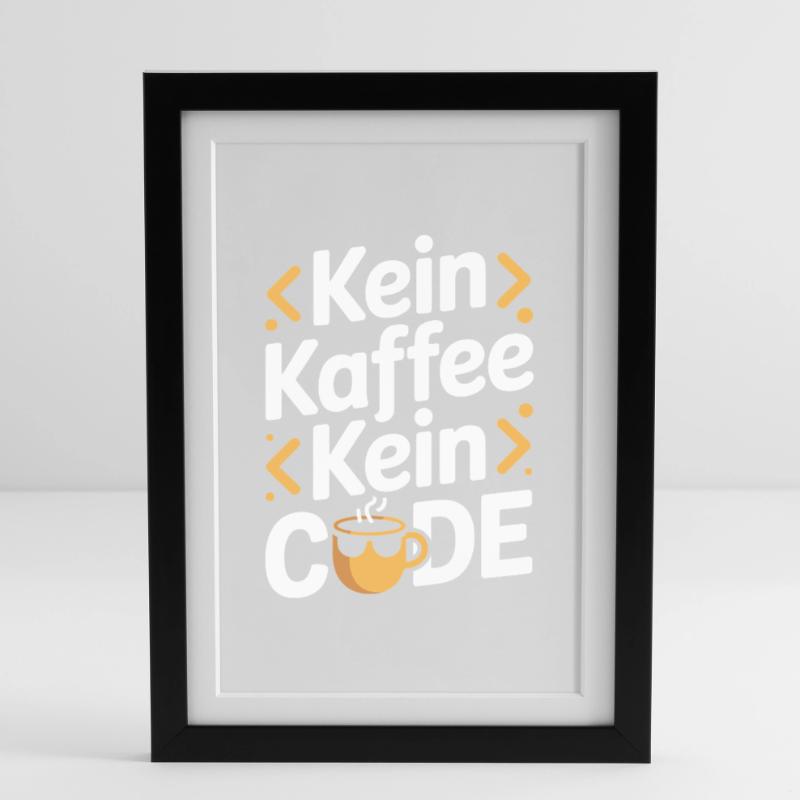 No Coffee No Code Programmer Computer Scientist Framed poster (27 × 37 cm)