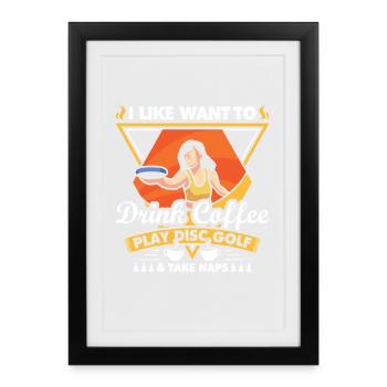 Cadeaux de disc golf Disc Golf - Affiche encadrée (27 × 37 cm) - noir - Devant