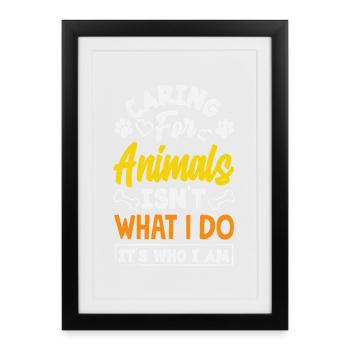 Caring for Animals Animal Rights Activist Rescue - Framed poster (27 × 37 cm) - black - Front