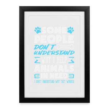 Refuge pour animaux de sauvetage d’animaux Famille d’accueil Adoption - Affiche encadrée (27 × 37 cm) - noir - Devant