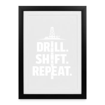 Offshore Drill Rig Drill Bit Drilling Floor Offshore - Framed poster (27 × 37 cm) - black - Front