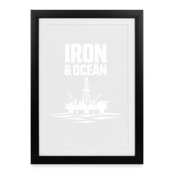 Offshore Drill Rig Drill Bit Drilling Floor Offshore - Framed poster (27 × 37 cm) - black - Front